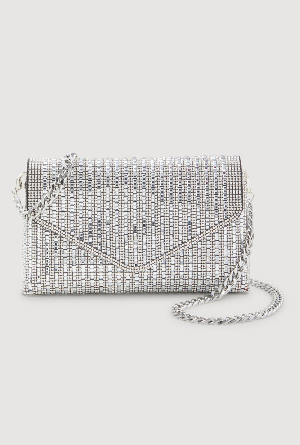 Rhinestone Envelope Clutch with Removable Strap