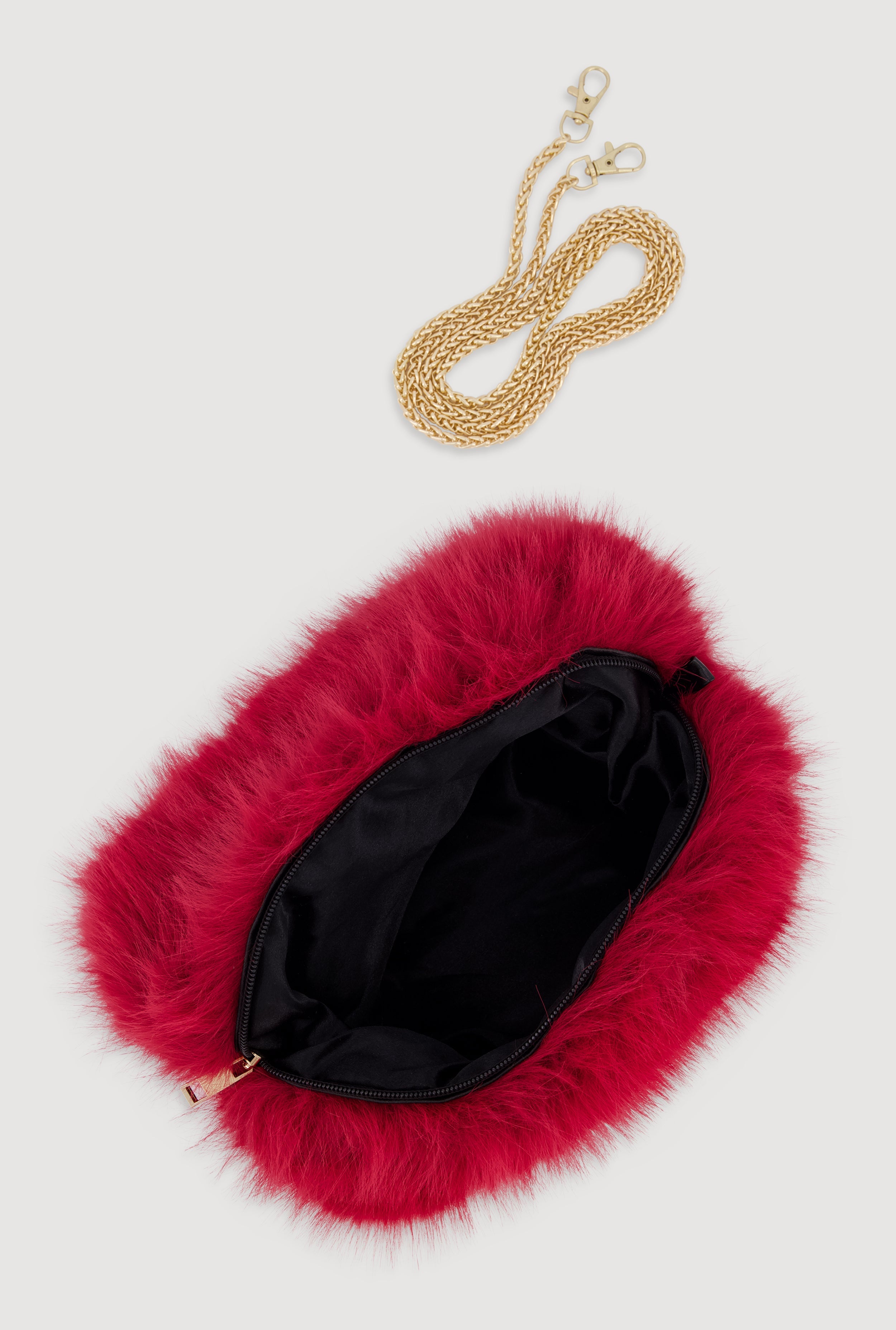 Faux Fur Hand Muff Convertible Clutch Bag