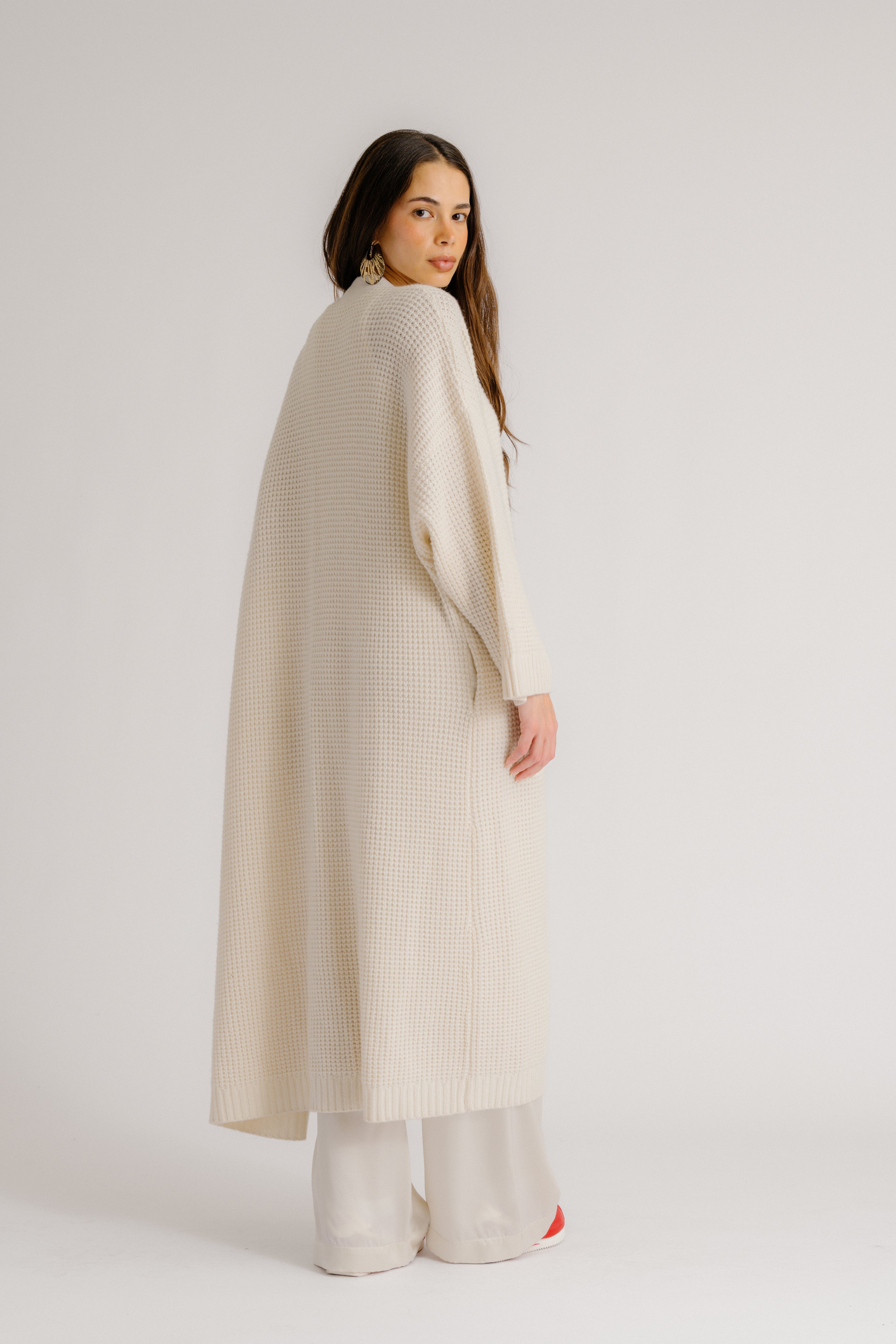 CEDAR SLOUCHY CASHMERE DUSTER | GARDENIA