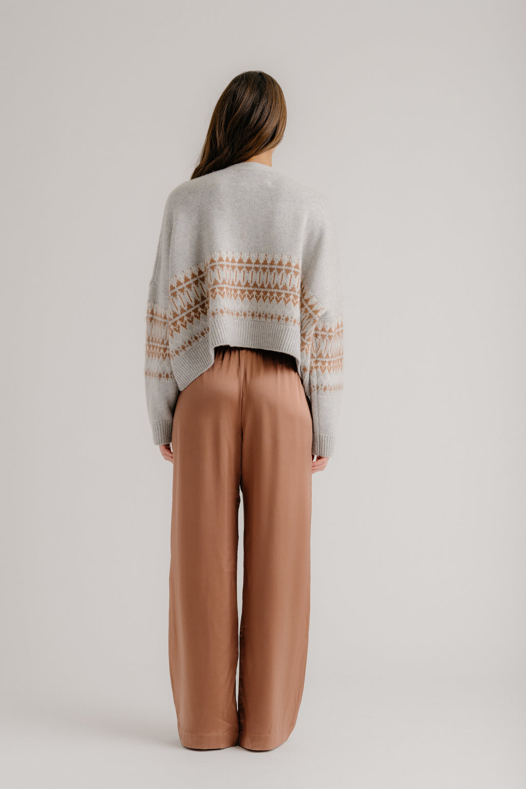 ELLIOT BOXY CROPPED CASHMERE FAIR ISLE CARDIGAN | FOGGY MULTI